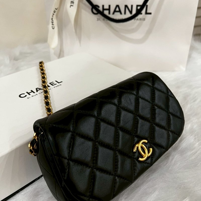 CHANEL全新 黑金小羊皮斜背包 Woc/巴黎康朋總店購入 /全套購證配件-2