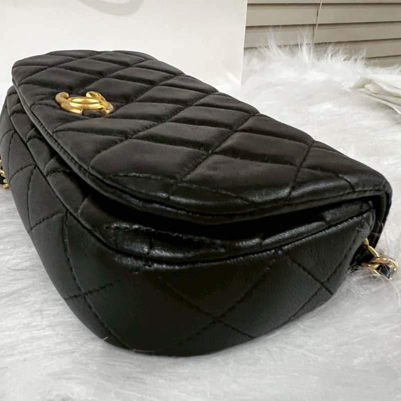 CHANEL全新 黑金小羊皮斜背包 Woc/巴黎康朋總店購入 /全套購證配件-5