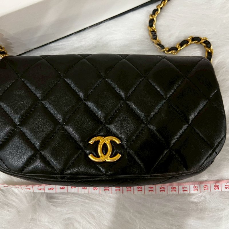 CHANEL全新 黑金小羊皮斜背包 Woc/巴黎康朋總店購入 /全套購證配件-6