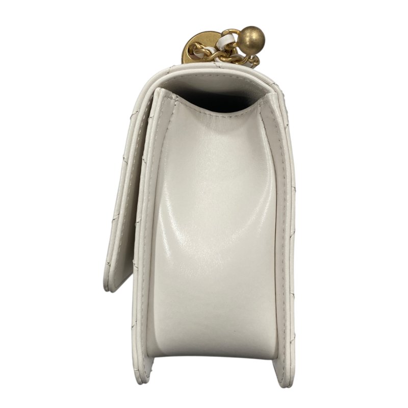 CHANEL 香奈兒 21A Perfect Fit Mini Flap Bag 小牛皮 肩背包 白色-2