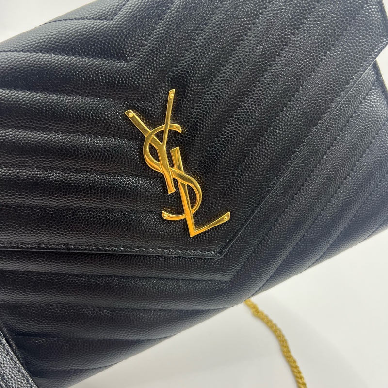YSL/圣罗兰+黑金链条信封包-3