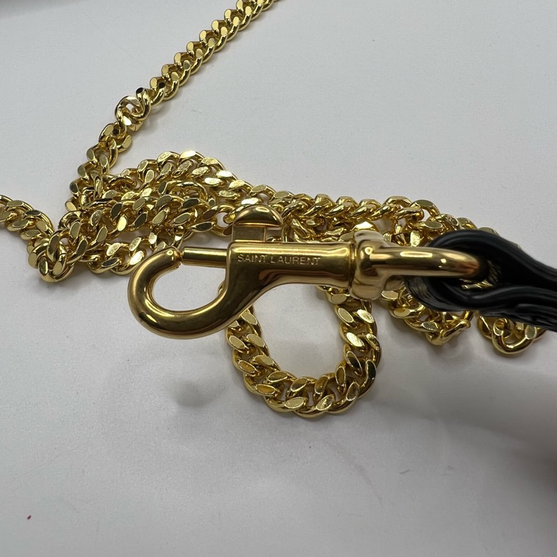 YSL/圣罗兰+黑金链条信封包-11