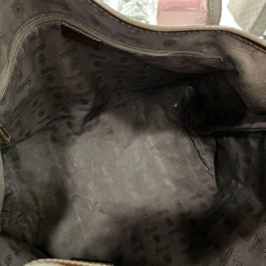 東區正精品㊣GUCCI Jolie 211970 咖啡色緹花布拼漆皮邊公仔包購物包肩背包 RZ5927-3