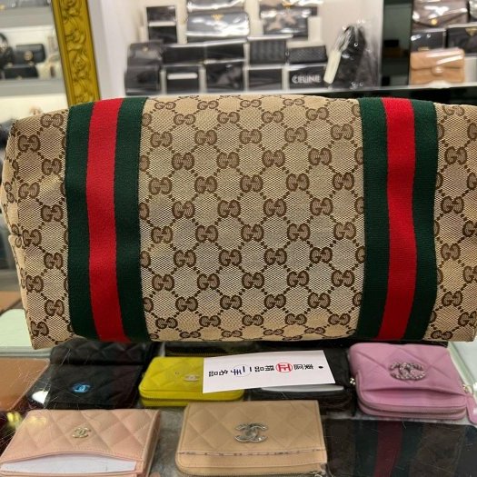 東區正精品㊣GUCCI Jolie 211970 咖啡色緹花布拼漆皮邊公仔包購物包肩背包 RZ5927-6