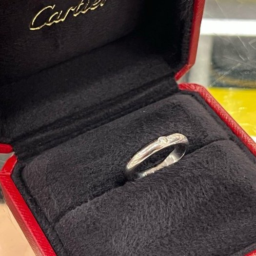 東區正精品㊣CARTIER PT950 1895 卡地亞鉑金單鑽戒指 54號 RZ5921-0