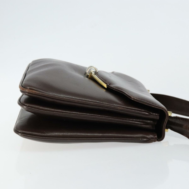 【日本直送】GUCCI 棕色金色皮革單肩包 正品 fm4876-2