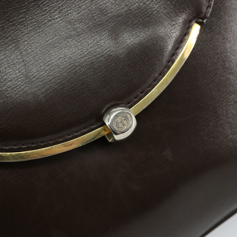 【日本直送】GUCCI 棕色金色皮革單肩包 正品 fm4876-16