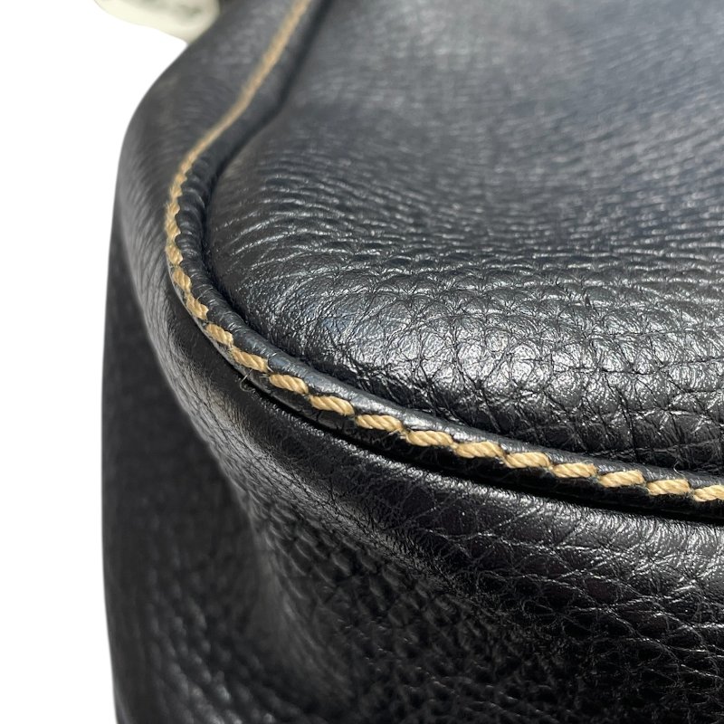 CHANEL 香奈兒 流蘇單肩腋下包 皮革 黑色 銀釦-7