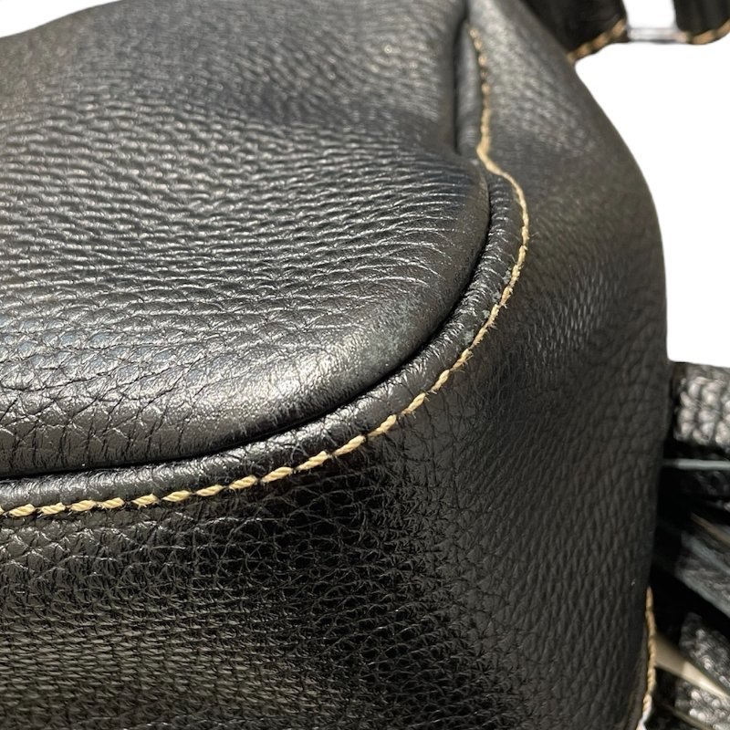 CHANEL 香奈兒 流蘇單肩腋下包 皮革 黑色 銀釦-8