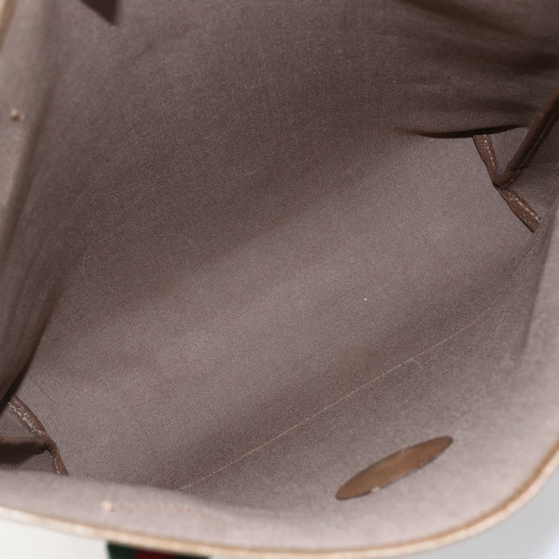 【日本直送】GUCCI GG Plus Supreme Web Sherry Line 手提包 PVC 米色 金色 正品 ep11042-9