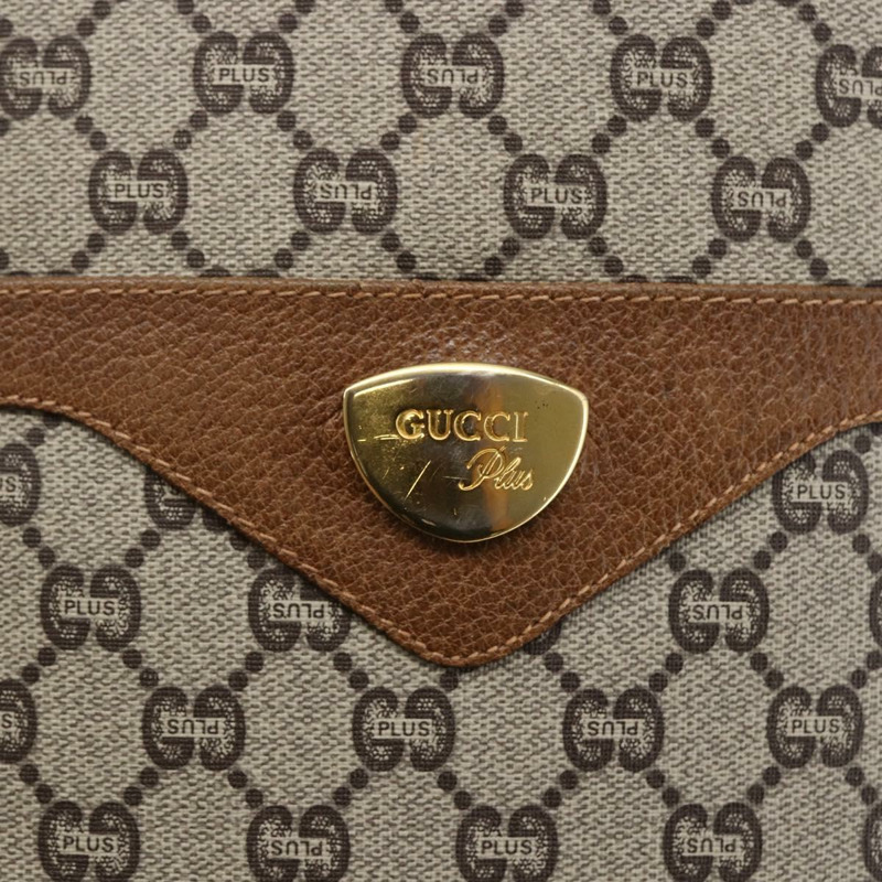 【日本直送】GUCCI GG Plus Supreme Web Sherry Line 手提包 PVC 米色 金色 正品 ep11042-16