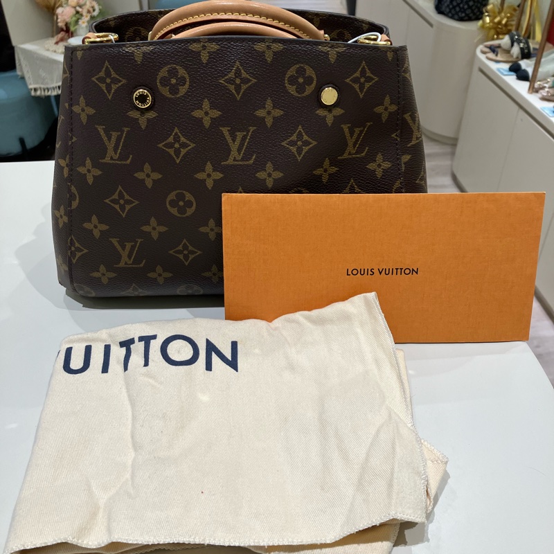 TK1840  Louis Vuitton路易威登經典老花手提單肩斜挎包M41055 Montaigne BB Bag-50