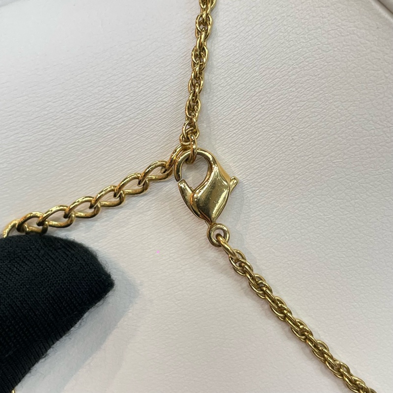 Dior 中古 vintage 金色CD logo圓形項鏈 I066-9