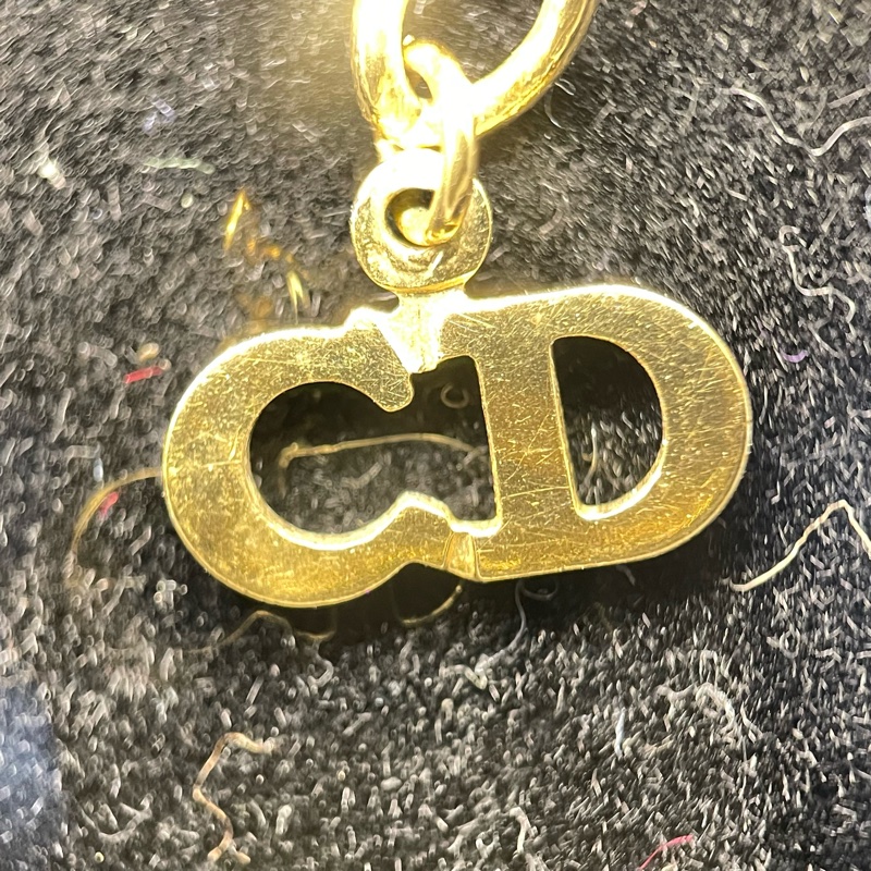 Dior 中古 vintage 金色CD logo圓形項鏈 I066-11