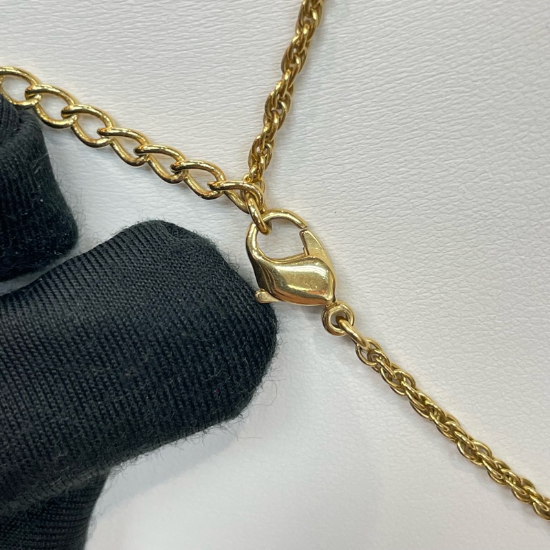 Dior 中古 vintage 金色CD logo圓形項鏈 I066-14