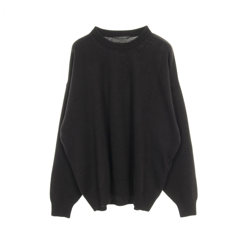 BALENCIAGA 套頭毛衣針織羊絨黑色 2 碼 二手男式-0