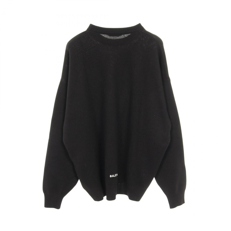 BALENCIAGA 套頭毛衣針織羊絨黑色 2 碼 二手男式-1