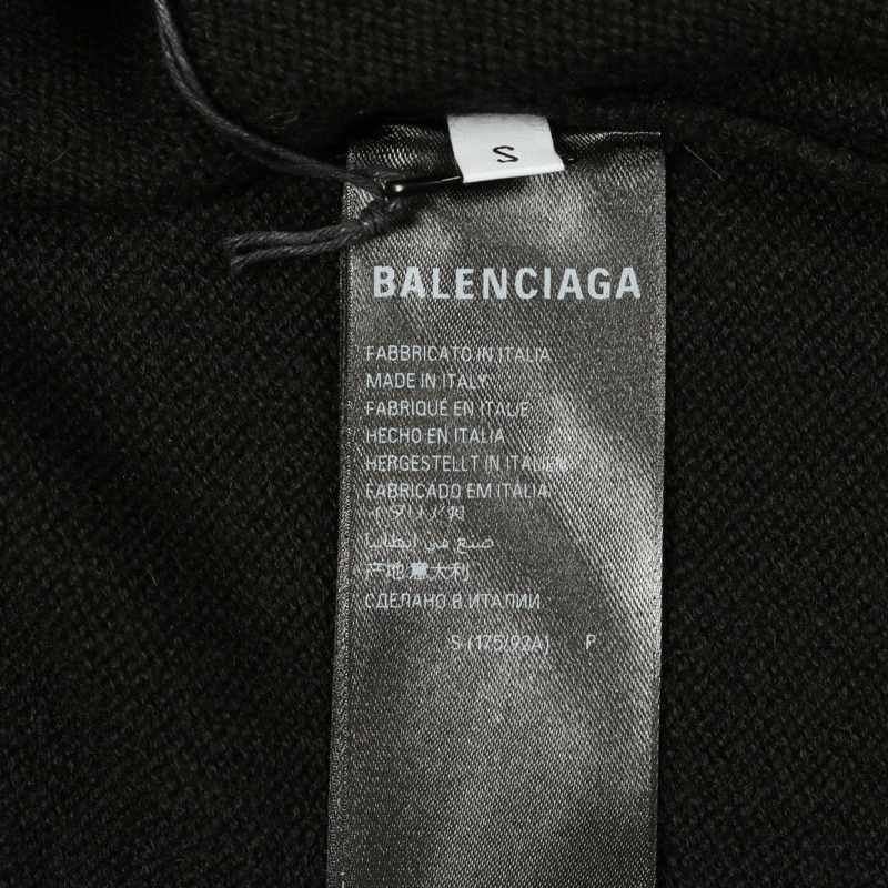 BALENCIAGA 套頭毛衣針織羊絨黑色 2 碼 二手男式-4