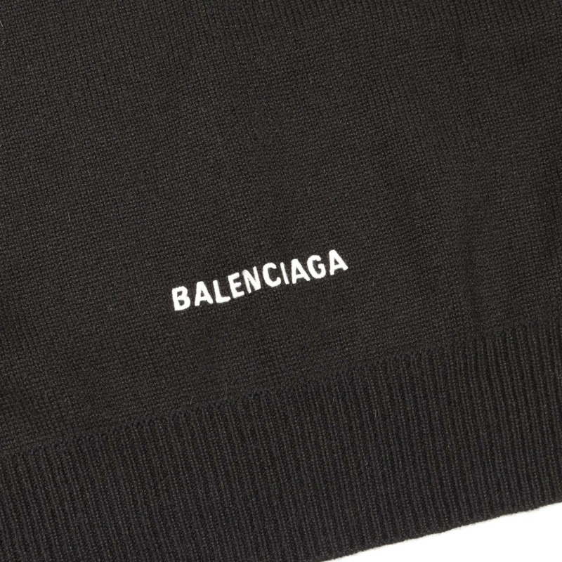 BALENCIAGA 套頭毛衣針織羊絨黑色 2 碼 二手男式-5
