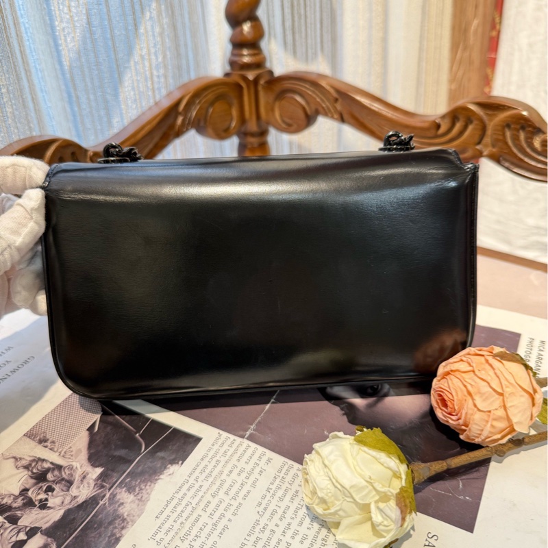 Celine 黑色凯旋门 黑色链条 腋下包-1