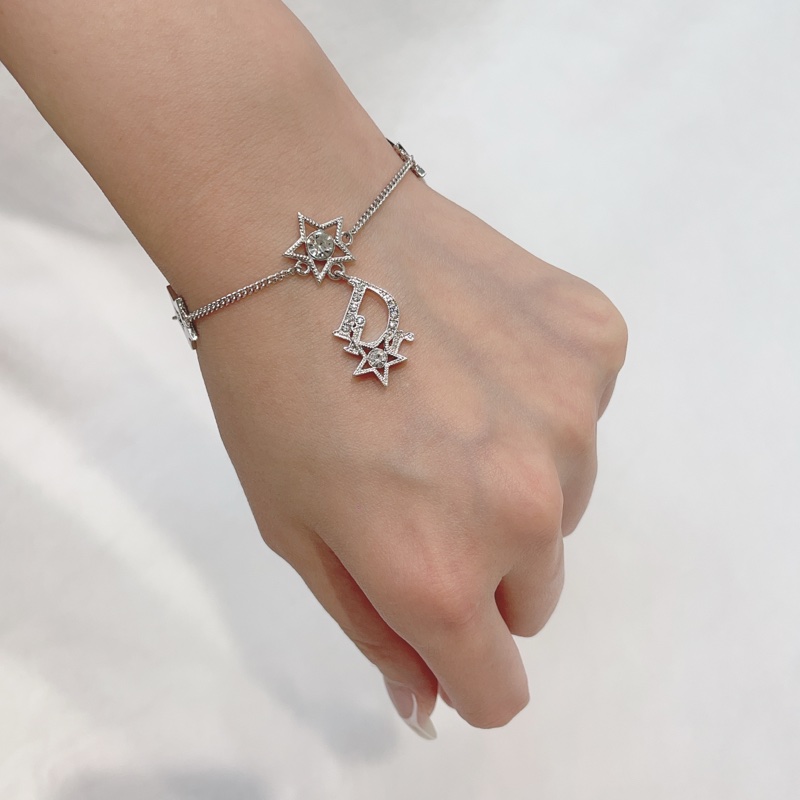 Dior Oblique 銀色星星水鑽手鏈 XB619-0