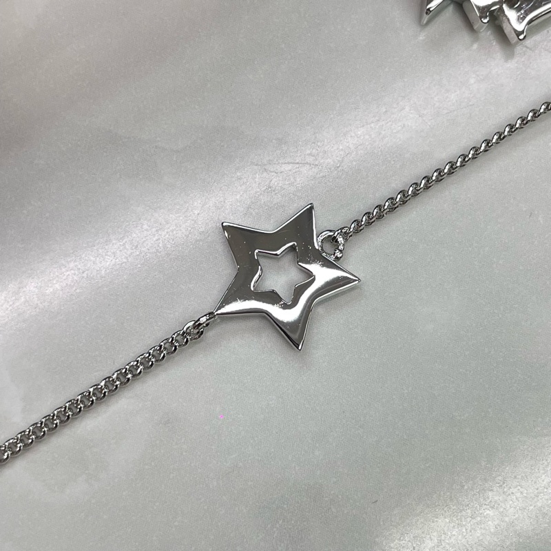 Dior Oblique 銀色星星水鑽手鏈 XB619-4