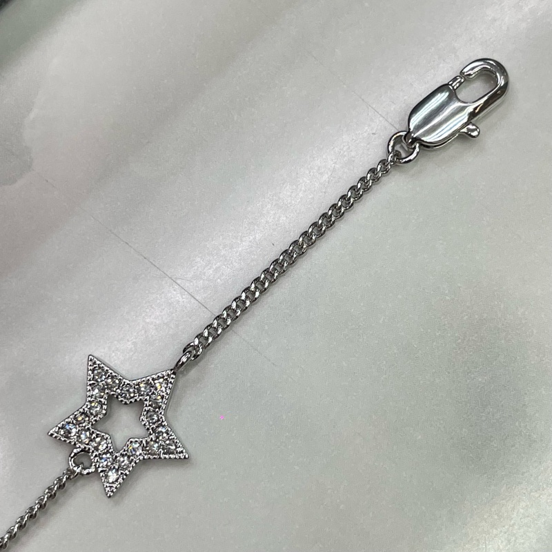 Dior Oblique 銀色星星水鑽手鏈 XB619-6