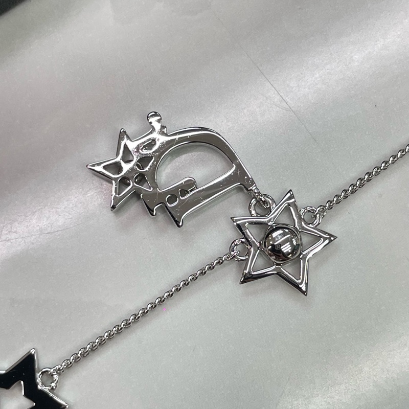Dior Oblique 銀色星星水鑽手鏈 XB619-10