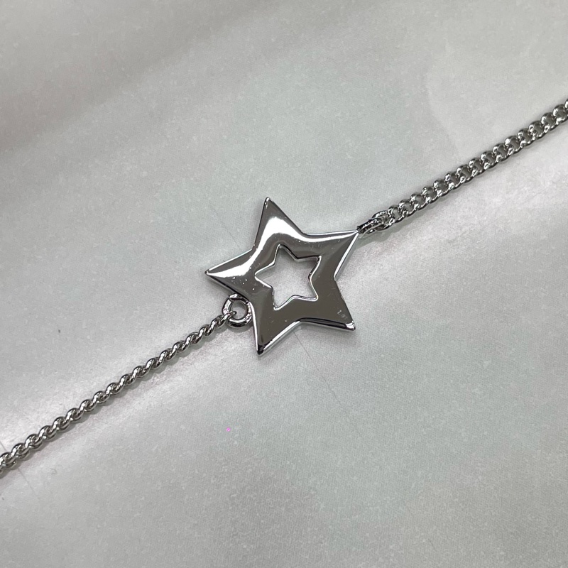 Dior Oblique 銀色星星水鑽手鏈 XB619-12