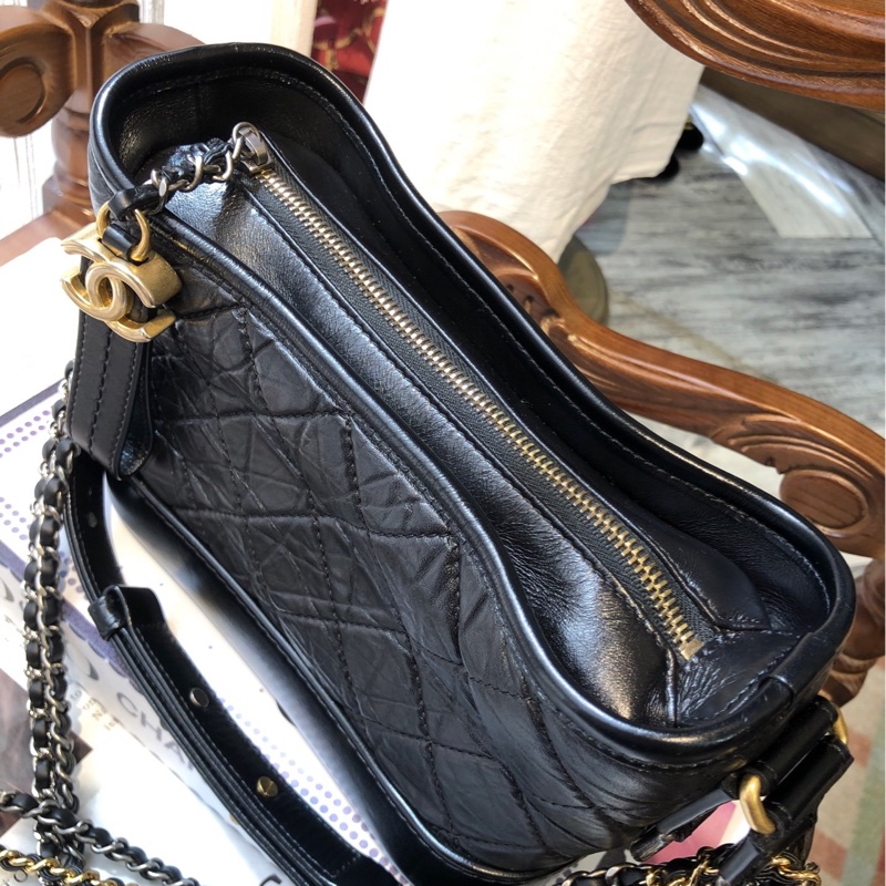 Chanel 香奈儿黑金流浪包 小号 28开-1