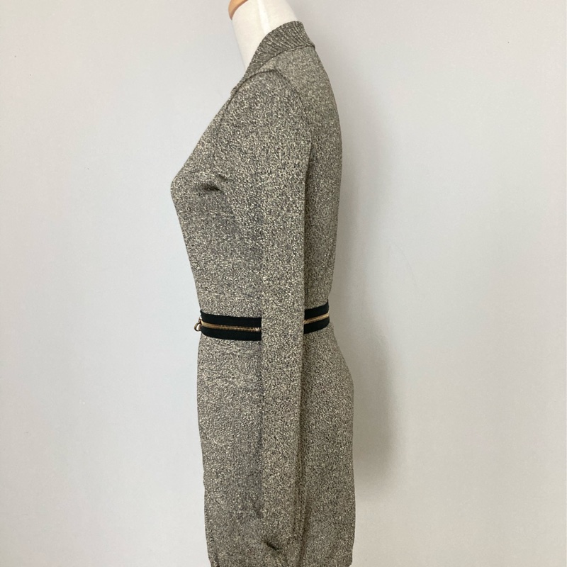 近新Dior迪奧鐵灰色針織長版造型上衣/罩衫外套S-1