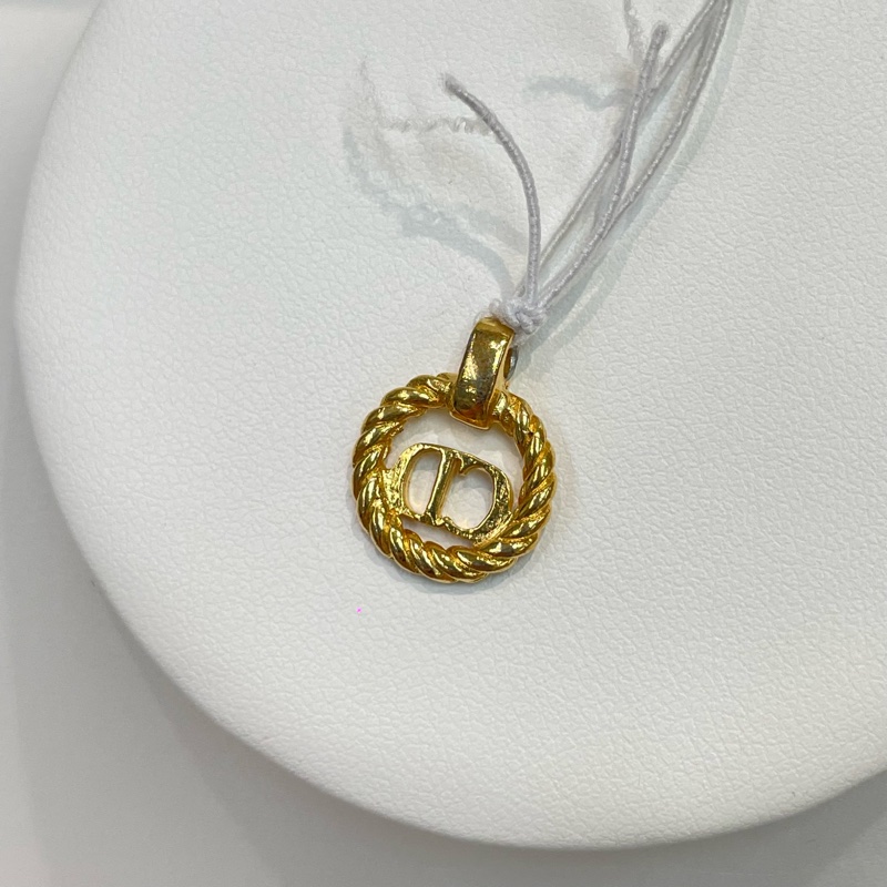 Dior 中古 vintage 金色麻花CD吊墜 I502X-1