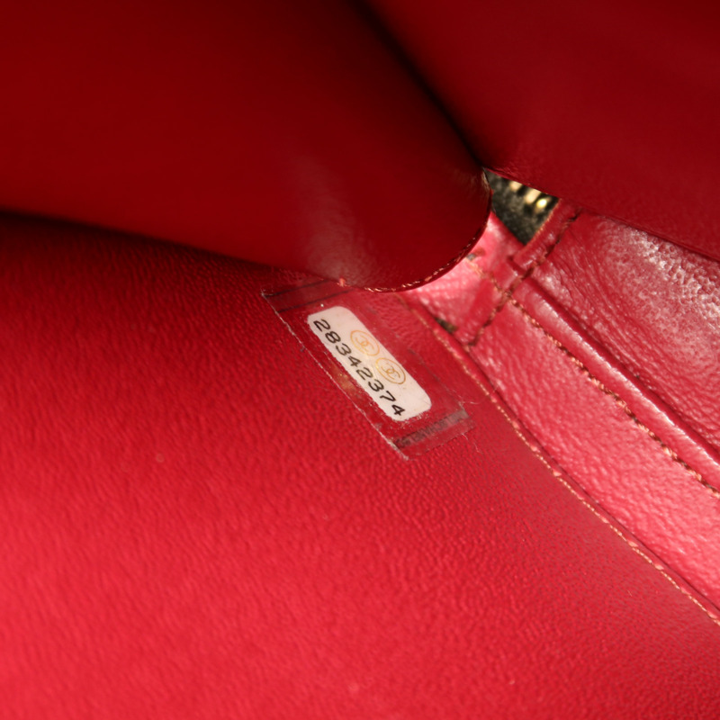 CHANEL 牛皮皮革Filigree Vanity Case Medium金扣手挽肩背兩用袋-7