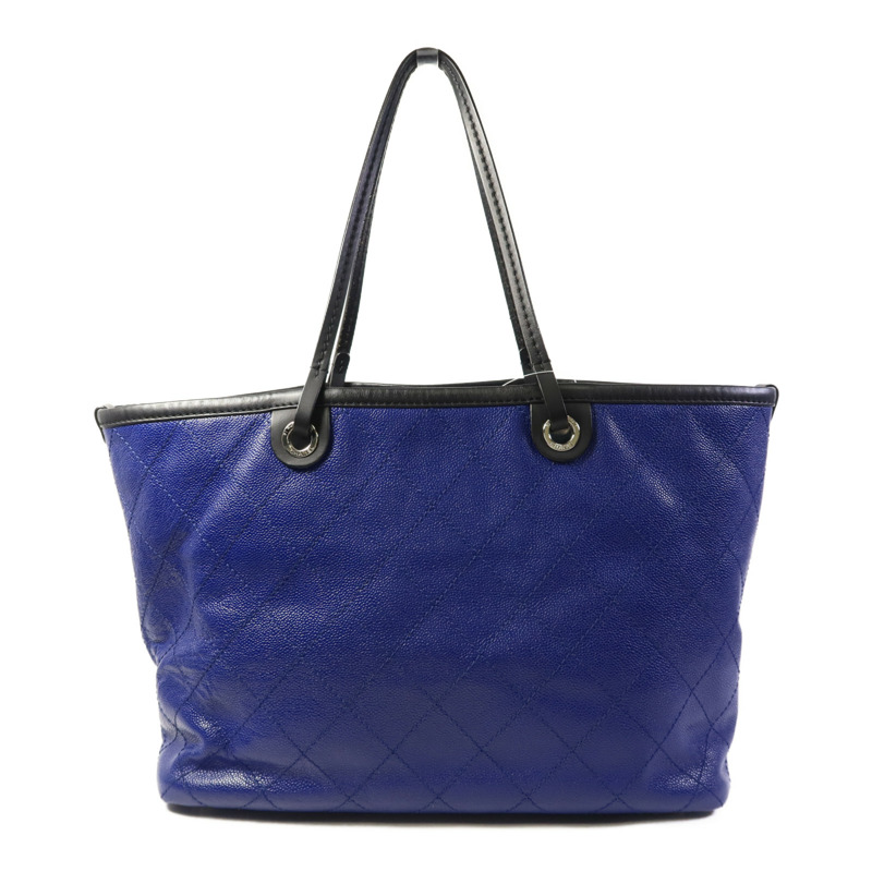 CHANEL 牛皮皮革Totebag銀扣手挽袋-1