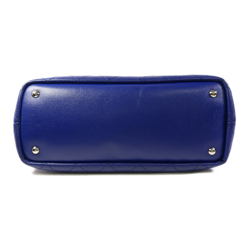 CHANEL 牛皮皮革Totebag銀扣手挽袋-3