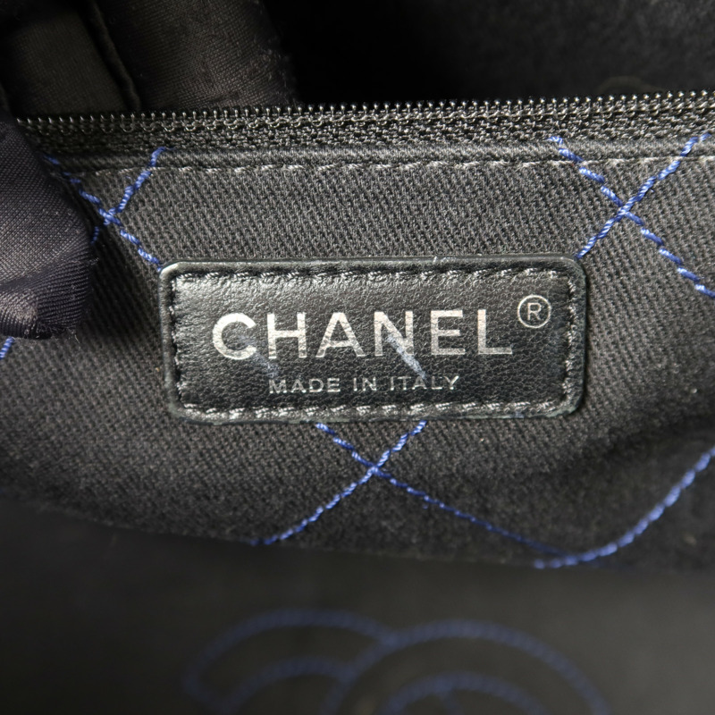 CHANEL 牛皮皮革Totebag銀扣手挽袋-6