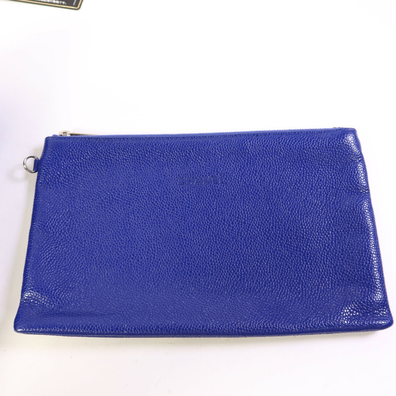 CHANEL 牛皮皮革Totebag銀扣手挽袋-10