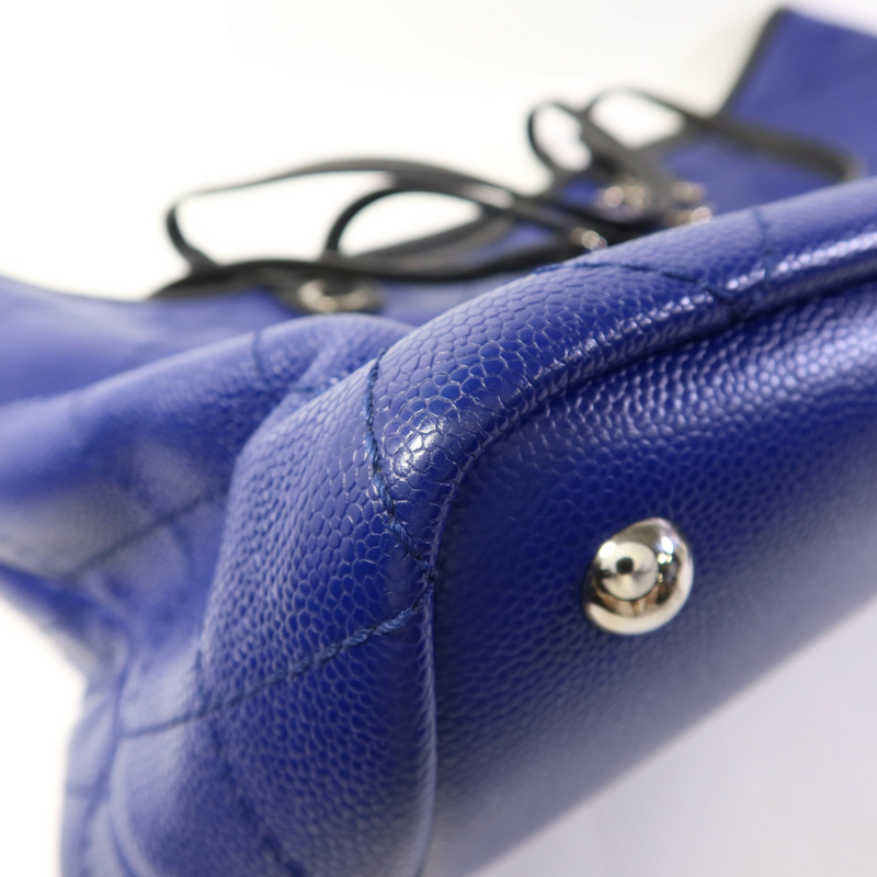 CHANEL 牛皮皮革Totebag銀扣手挽袋-14