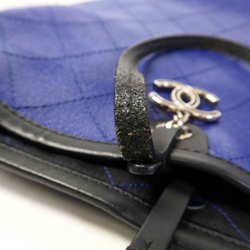 CHANEL 牛皮皮革Totebag銀扣手挽袋-18