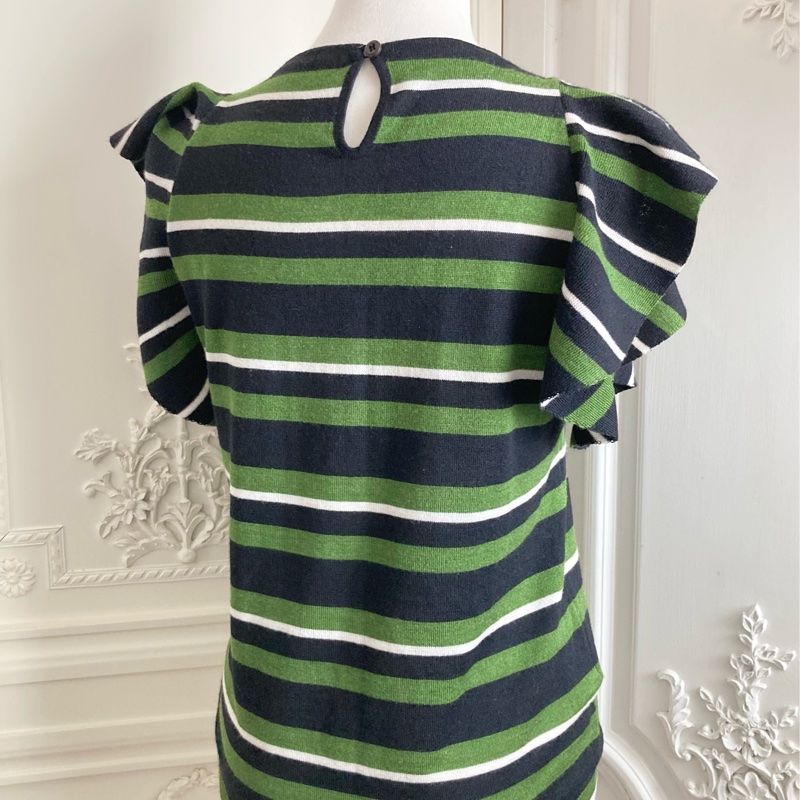 正品PRADA毛料條紋短袖毛衣40號適合S~小M-5