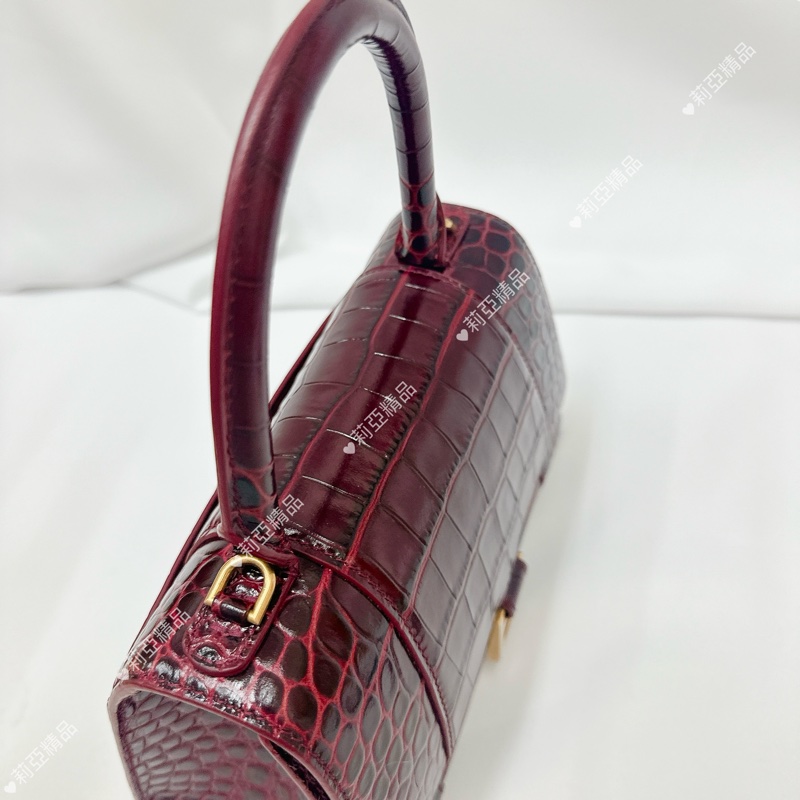 莉亞精品♡ BALENCIAGA 沙漏包 酒紅色 二手美包-6