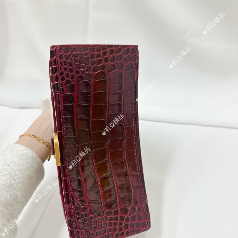 莉亞精品♡ BALENCIAGA 沙漏包 酒紅色 二手美包-7