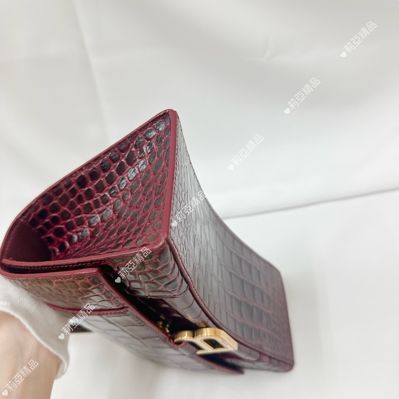 莉亞精品♡ BALENCIAGA 沙漏包 酒紅色 二手美包-8