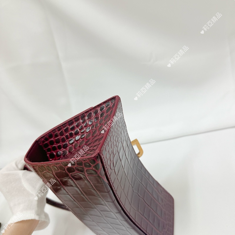 莉亞精品♡ BALENCIAGA 沙漏包 酒紅色 二手美包-10