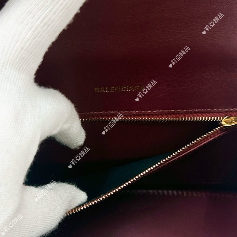 莉亞精品♡ BALENCIAGA 沙漏包 酒紅色 二手美包-15