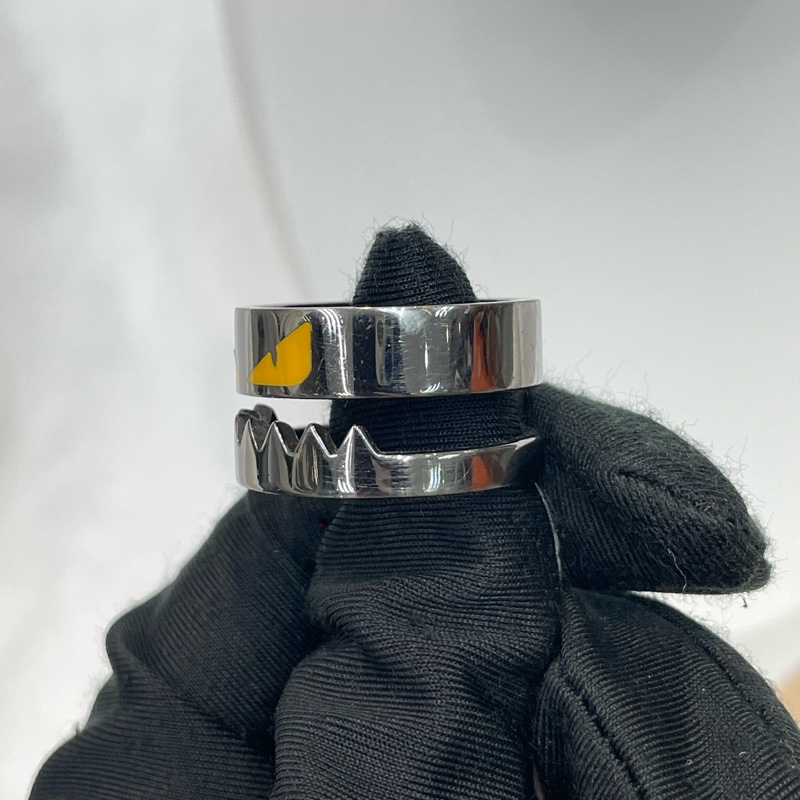 FENDI Bad Bugs 槍色小怪獸不鏽鋼戒指 X939-2