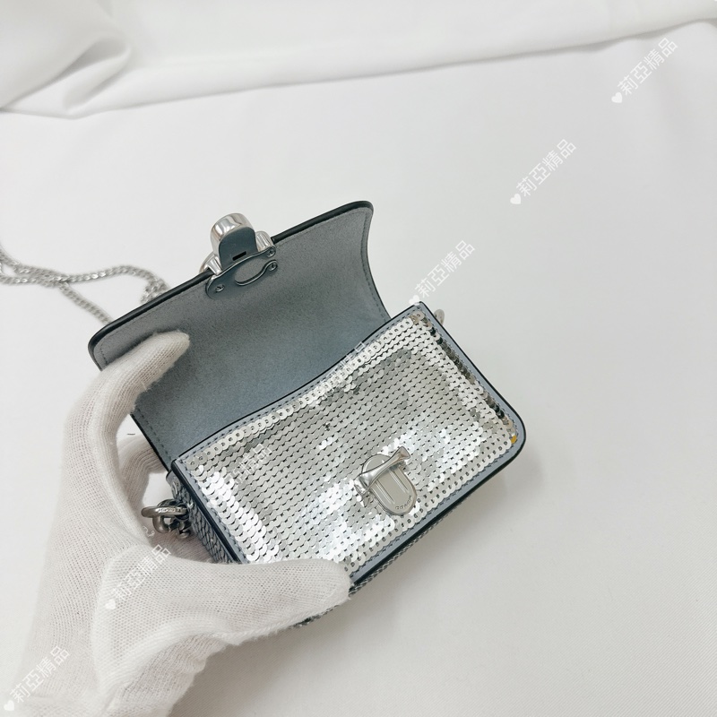 莉亞精品♡ Coach 銀色亮片鏈條包 二手美包-12