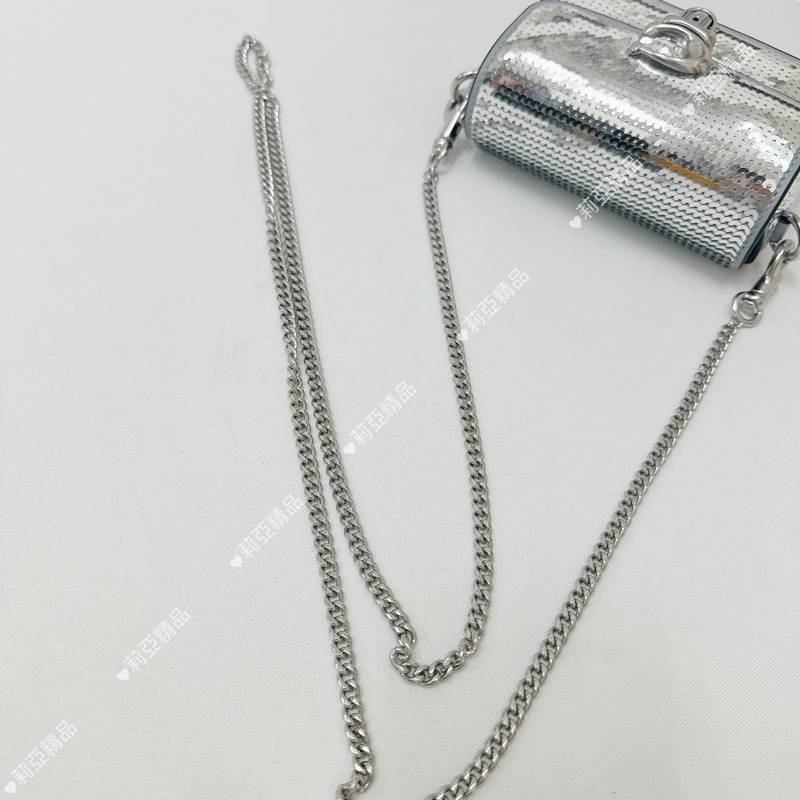 莉亞精品♡ Coach 銀色亮片鏈條包 二手美包-13