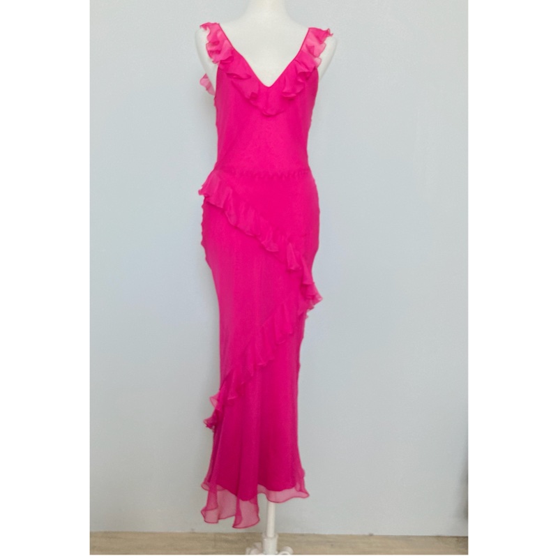 全新未穿Dior迪奧最最美經典款絲質浪漫洋裝F40約一般S~M-0