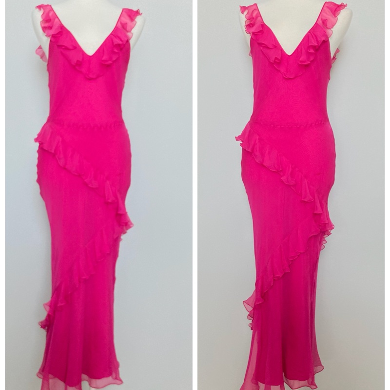 全新未穿Dior迪奧最最美經典款絲質浪漫洋裝F40約一般S~M-1